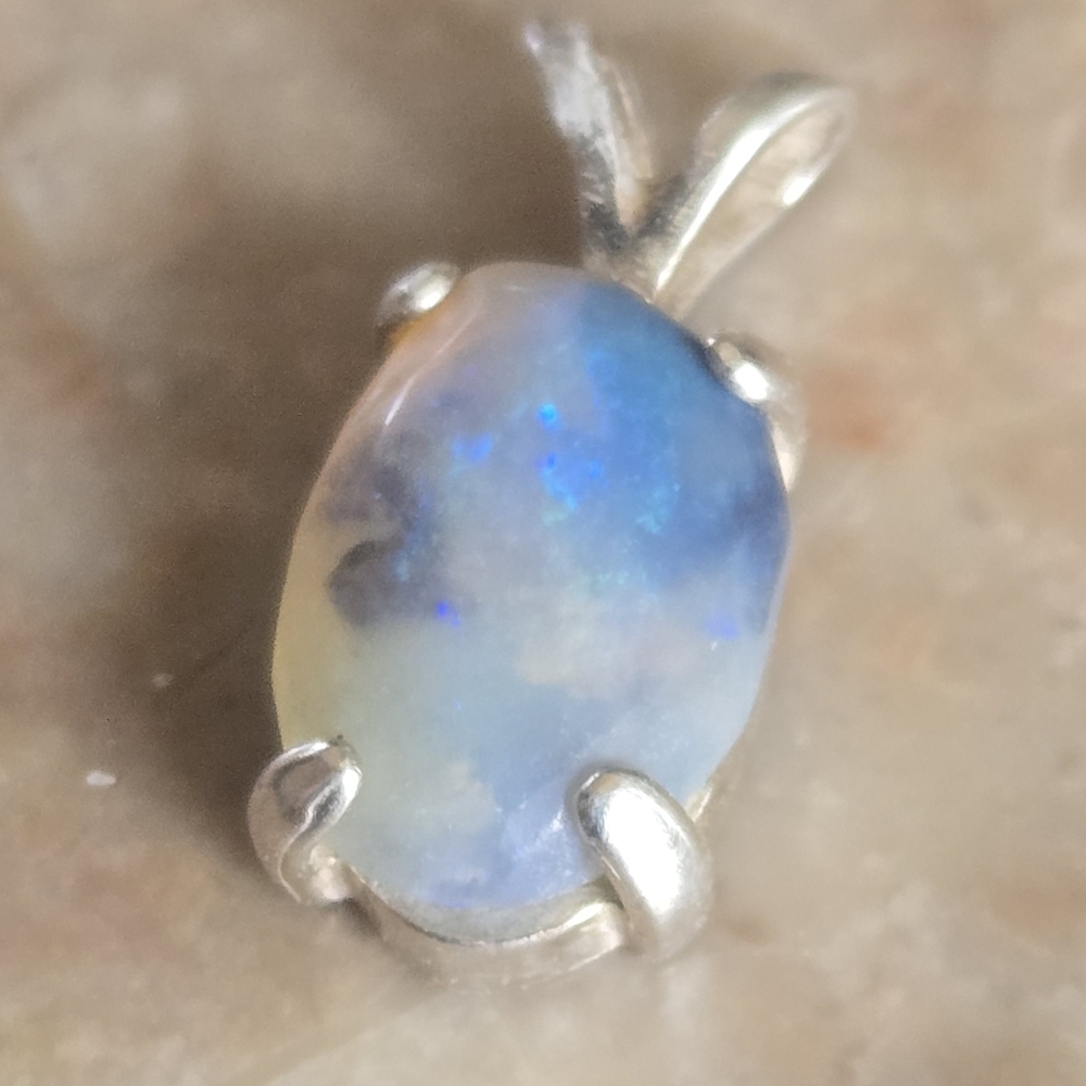 Elegant Black Opal Pendant